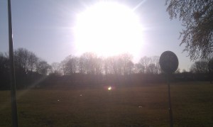 The sun only looks bright